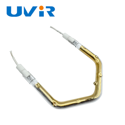 Infraroodlampbuis met een gouden plaat met achthoekig filament